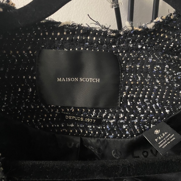 Maison Scotch Women's Tweed Embellished Blazer Jacket Petite - Picture 2 of 4